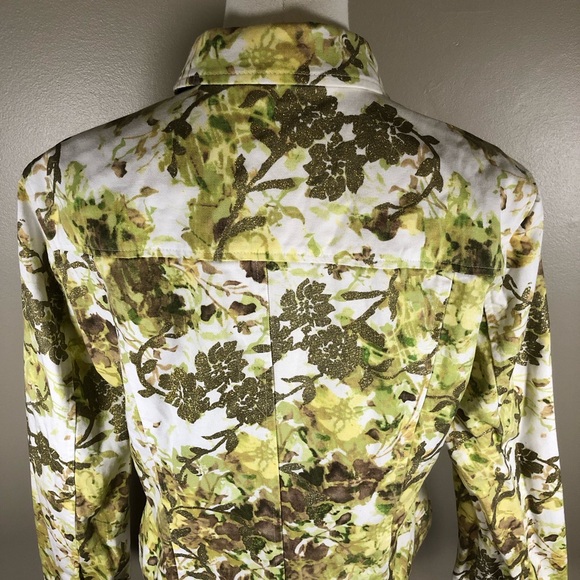 c.l.o.t.h.e.s. Floral Print Button Front Denim Jacket Size M - Picture 4 of 13